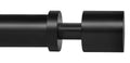 Curtain Rods for Windows - Spaced End Cap, 1 inch Diameter, Extendable Drapery Rod for Windows, 48 to 86 Inches. Color Black