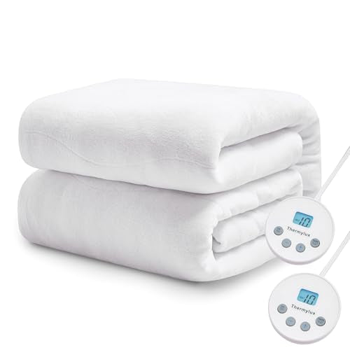 Electric Mattress Pad Queen Size Quilted Wave 10 Heat Settings & Dual Control with 12 Hour Auto Off,Deep Pocket Fits up to 18",Coral Fleece Bed Warmer,ETL Certified Machine Washable,60"x80"