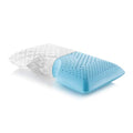 Z Shoulder Zoned Dough Memory Foam Pillow - Gel Infused - Premium Tencel Cover - 5 Year U.S. Warranty - Mid Loft - Queen, Blue