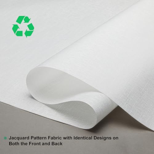 Light Filtering Roller Blinds & Shades Cordless Blinds for Windows with Jacquard Fabric, UV Protection Thermal Insulated Door Blinds, Easy to Install, 33" W x 36" H, White - view 3