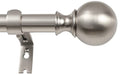 Brushed Nickel Curtain Rods for Window 36 to 72 Inch, Adjustable 1-Inch Thicken Single Drapery Rods, Telescoping, Decorative Round Finial