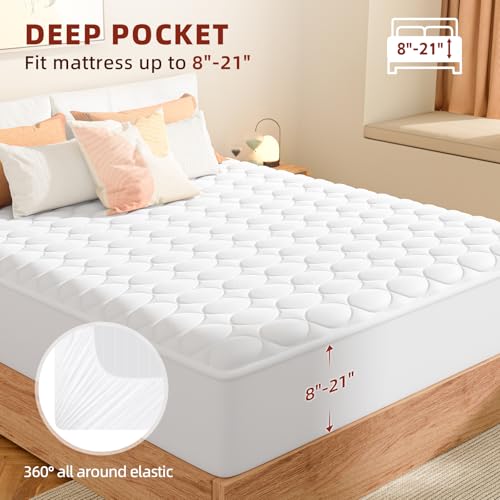 Heated Mattress Pad King Size with Dual Control - Electric Mattress Pads with 9 Heating Settings Controller & Auto Off 10 Hrs, Deep Pocket Bed Warmer for Bedroom Car, ETL Certified,White - view 5