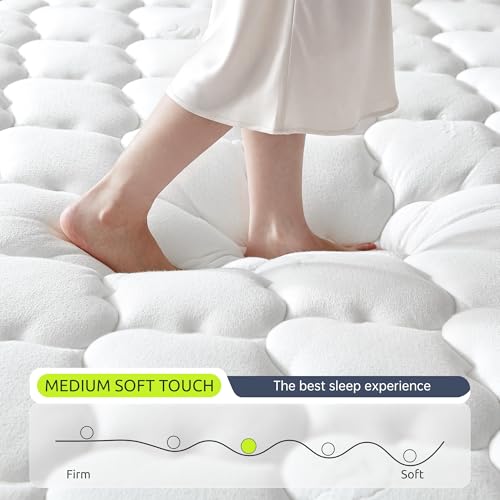 Queen Size Mattress, 14 Inch Hybrid Queen Mattress in a Box, Memory Foam and Zoned Support Spring for Pressure Relief & Motion Isolation, Fiberglass Free, Medium Firm, CertiPUR-US Certified - view 3