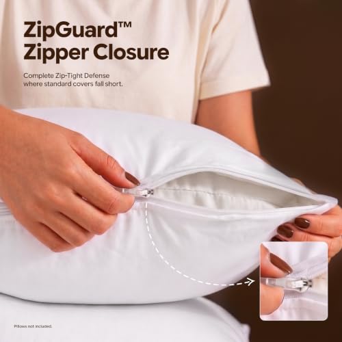 Set of 4 Pillow Protectors with Zipper Standard Size, Pillow Covers - view 3