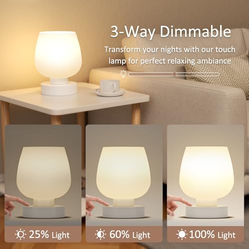 Small Touch Table Lamp for Nightstand, 3 Way Dimmable Bedside Lamp - view 3