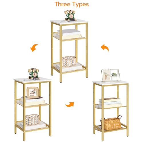 Tall Side Table, 3-Tier Telephone End Table, Small Tall Nightstand - view 6