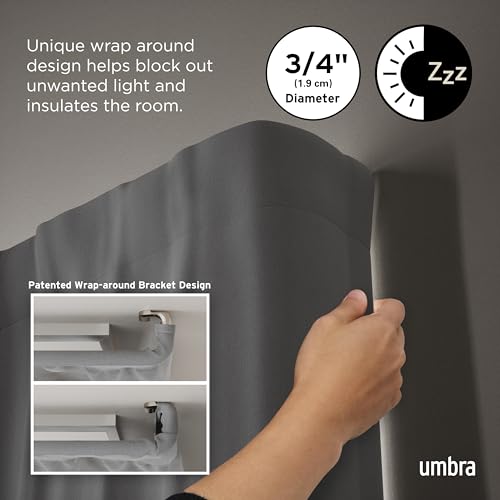 Twilight Curtain Rod, Wrap Around Blackout, 30 to 84 Inches, Nickel - view 4