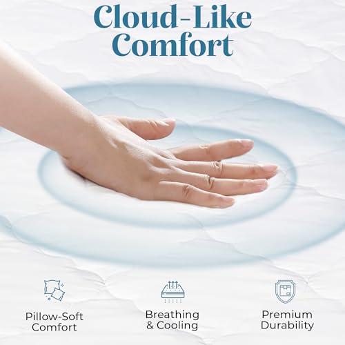 Fitted Mattress Pad - Queen Size (60" x80") Mattress Pad - Soft and Comfortable Fitted Mattress Protector - Mattress Cover Stretches 15 to 18 Inches Deep - Easy to Wash - view 3