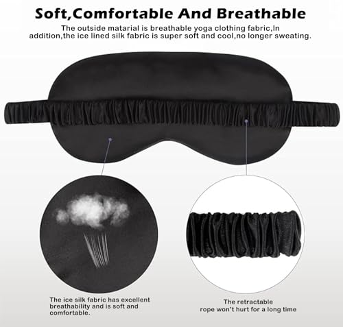 7PACK Satin Eye Mask Silk Sleep Masks Silky Blackout Eyes Covers Sleeping Blindfold Eyeshade Wedding Bridal Gift Travel Naps - view 3