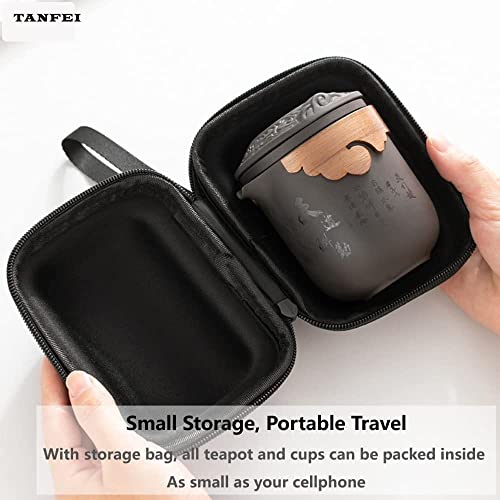 Travel Tea Sets with Tea Infuser Chinese Gung Fu Teapot, Handmade Purple Clay Teapot, Travel Tea Set for Outdoor Home CampingOffice - view 2