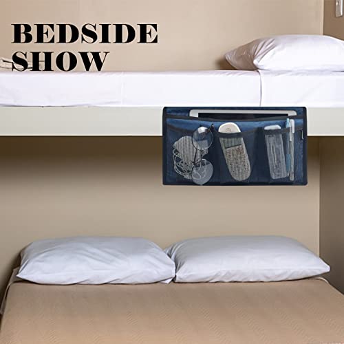 Bedside Caddy with Pockets - Remote Holder & Storage Organizer - Blue - view 6