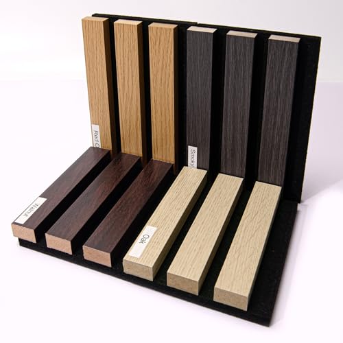 Wood Slat Wall Panels, 4-Pack Sample 48"×24" Sound Absorbing