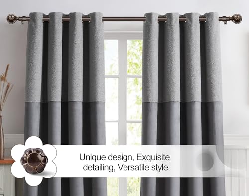 Curtain Rods for Windows 72 to 144 Inch, Long Heavy Duty, Bronze - view 4
