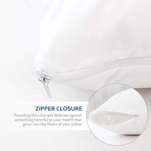 Waterproof Pillow Case Protector Zippered Standard Size White Pillow Covers - view 4