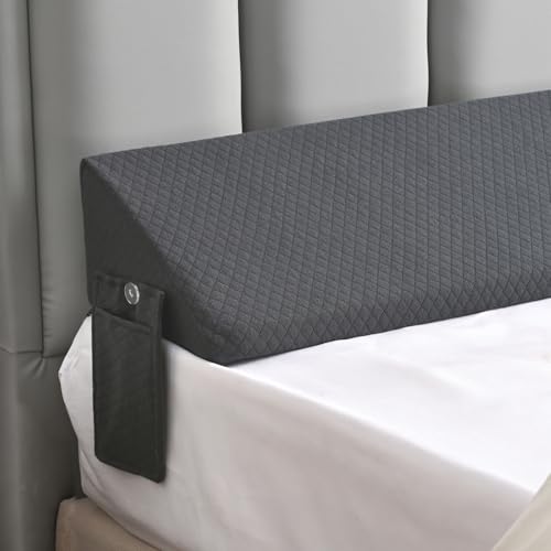 Queen Bed Wedge Pillow for Headboard Gap Filler Long Triangle Wedge Bolster