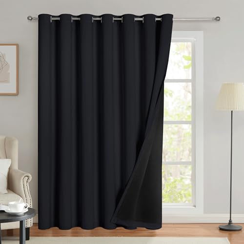 100% Blackout Curtains for Patio Sliding Door Black 100x84 1 Panel - view 3