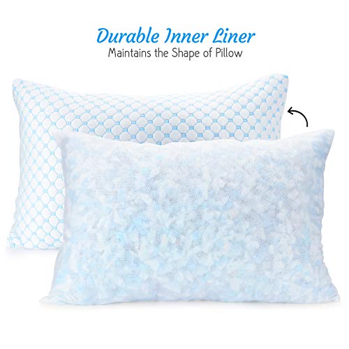 Cooling Pillows for Sleeping - Memory Foam Pillows - Luxury Gel Pillow with Reversible Cover Cool to Velvety - Breathable Bed Pillows for Side Sleepers - Queen - 18 x 26 - view 7