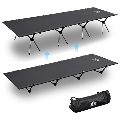 Camping Cot Bed - Portable Folding Sleeping Cots for Adults 1-Person Outdoor Elevated Off-Ground Beds Easy Set-up Army Sleeping Bed 87"x32"