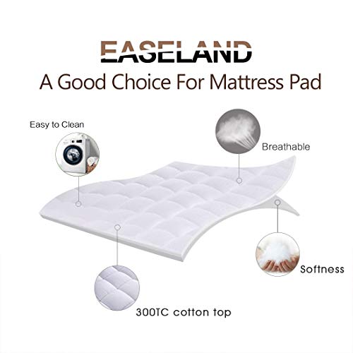 King Size Mattress Pad Cotton Pillow Top Mattress Topper White - view 2