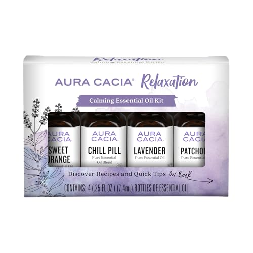 Essential Oil Relaxation Kit, 4-Pack, Lavender, Patchouli, Sweet Orange, Chill Pill