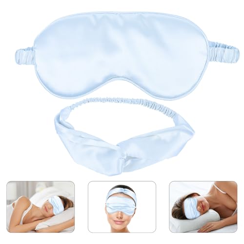 Silk Sleep Mask Set with Headband and Pouch, 3 Piece Eye Cover Kit - view 6