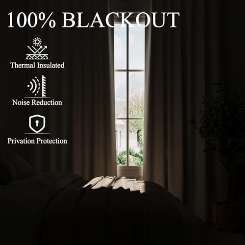 Light Sage Pinch Pleat 100% Blackout Curtains 120 Inch Length 2 Panels Set Flax Linen Room Darkening Soundproof Pinch Pleated Curtains with Hooks Rings for Bedroom Living Room Track System W40 x L120 - view 2