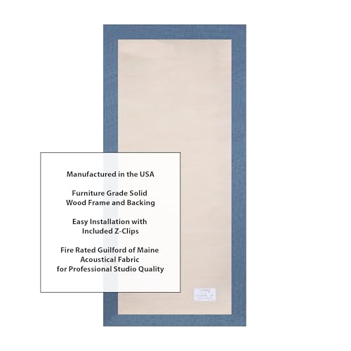 Sound Absorbing Acoustic Panel with Sona Fabric, NRC 1.0, Fire Rated, 24" x 48" x 2" (Light Blue) - view 5