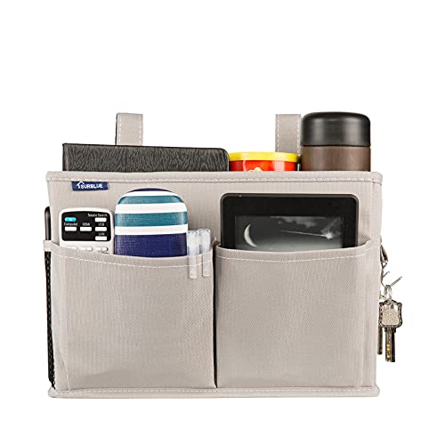 Bedside Caddy Hanging Bed Organizer Storage Bag Pocket for Bunk and Hospital Beds, College Dorm Rooms Baby Bed Rails,Camp 4 Pockets and 2 Hooks (Gray) - view 4