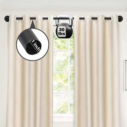 Industrial Blackout Curtain Rod, 34-48 Inch, 1 Inch Diameter, Heavy Duty, Adjustable, Wrap Around, Black - view 5
