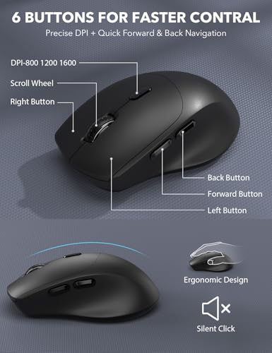 Wireless Keyboard and Mouse Combo - Full-Sized, Ergonomic Wrist Rest - view 6