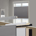 No Drill Blackout Cellular Shades for Windows,Grey,22" w x 64" h