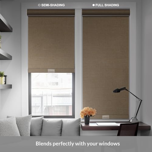 Blackout Roller Shades for Windows, Beige, Custom Size - view 2