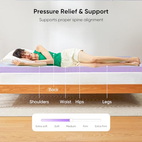 3-inch King Memory Foam Mattress Topper with Lavender Scent, Gel Infused Cooling Mattress Topper, Soft Mattress Topper for Sleeper Sofa, CertiPUR-US Certified - view 2