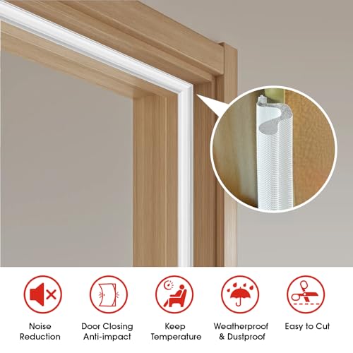 Extra Wide Kerf Door Weatherstripping for Door Frame Seal,New Upgrape V-Shaped Front Door Weather Stripping,Thicken Exterior Door Weatherstrip for Large Gap,White Soundproof Insulation Strip 26Ft - view 6