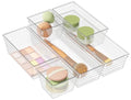 6 Pack Clear Drawer Organizer, Multi-Size Storage Bins