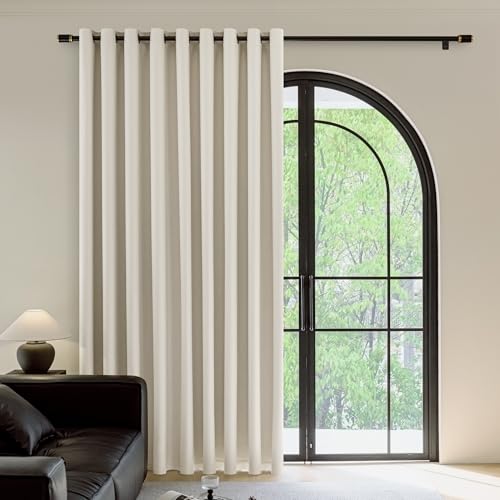 100% Blackout Beige Curtains 100x84 Inches, 1 Panel