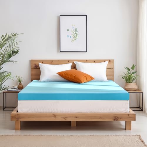 Memory Foam Mattress Topper, Gel Infused Foam Topper, Breathable Bed Topper, Pressure Relieving, CertiPUR-US Certified, 4 Inch, King Size - view 5