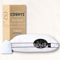 Adjustable Charcoal Memory Foam Pillow – Cooling Shredded Foam Bed Pillow for Side, Back & Stomach Sleepers – Breathable 400 TC Cotton Cover for Neck & Shoulder Support – CertiPUR-US