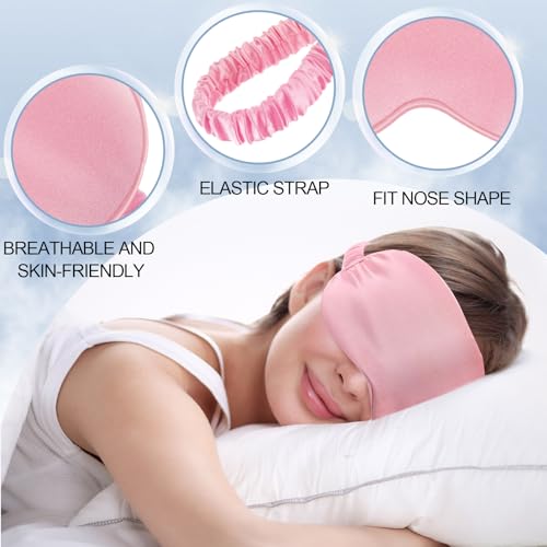 24 Pcs Silk Sleep Masks Soft Satin Eye Masks for Sleeping with Adjustable Elastic Strap Comfortable Blindfold Eyeshade for Men Women Travel Nap Night Sleep(Black, Grey, Green, Pink) - view 3