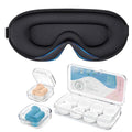 Silicone Earplugs - Ultra Soft Foam Earplugs - Sleep Eye Mask for Men Women, Upgraded 3D Hollowed Design, Value Pack–for Sleeping, Snoring, Travel, Airplanes, Shift Work，32dB Highest NRR