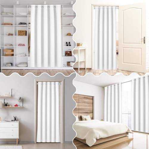 Cute Cat Door Curtain Autumn Maple Leaves Tree Doorway Curtain Wild Butterfly Darkening Blackout Curtain Blue Night Moon Drape for Bedroom Privacy 1 Panel 34" W X 80" L - view 7