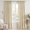 Beige Velvet Soundproof Light Dimming Curtains, W52 x L96, 2 Panels