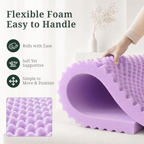 2 Inch Egg Crate Memory Foam Mattress Topper Full, Pressure Relief - view 3
