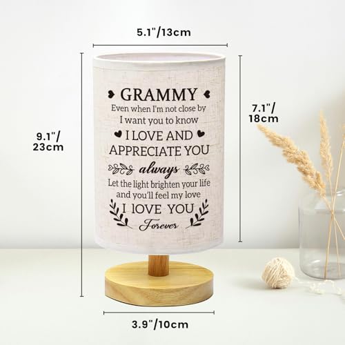 Grammy Gifts from Grandkids, Fabric Bedside Table Lamp Presents - view 3