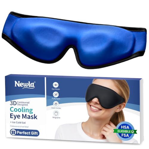 Cooling Gel Eye Mask for Puffy Eyes, Larger Full-Eye Contour Cold Compress