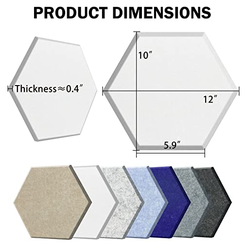 12 Pack Acoustic Panel Self-Adhesive, Hexagon Sound Proof Padding - view 2