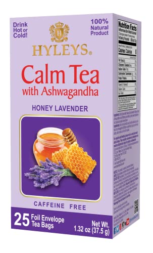 Calm Tea with Ashwagandha, Lavender & Honey, Vegan, 25 Tea Bags