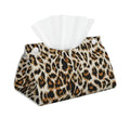 Tissue Box Cover, Modern PU Leather Rectangular Tissue Box Holder for Bathroom Living Room Bedroom Vanity Countertop Night Stands Office Desk Car Home(Cheetah Leopard Print)