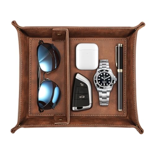 Valet Tray Desktop Storage Organizer with 2 Compartments