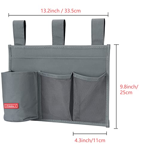 Hanging Bedside Caddy,Bedside Organizer Caddy for Bed Rails(Classic 4 Pockets-Grey) - view 4